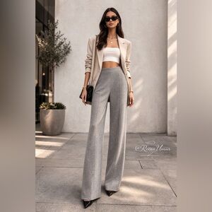 NWT Zara Anthracite Grey Soft Straight Leg Pants High Rise Minimalist